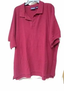 SPECIALTY COLLECTION Mens Shirt Classic Short Sleeve Burgundy Polo Rugby 2XL/56